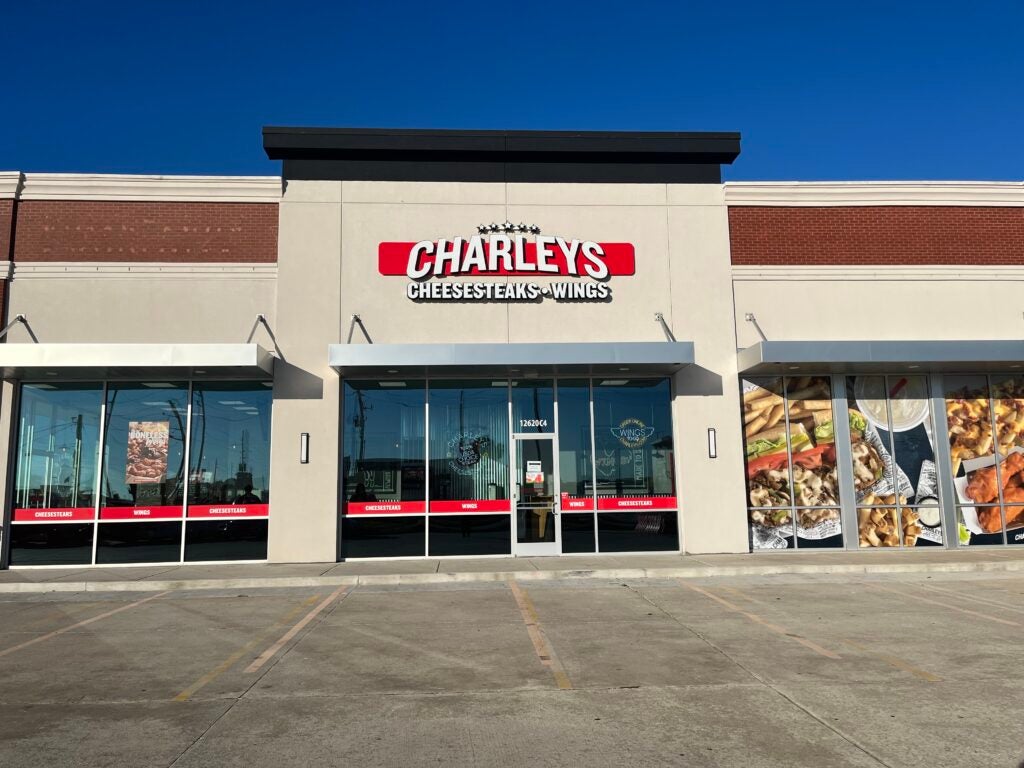 The store front and sign at Charleys Cheesesteaks and Wings at FM 1960.