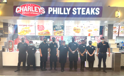 Team members at the grand opening of Charleys Cheesesteaks in Deptford Mall in Deptford, NJ.