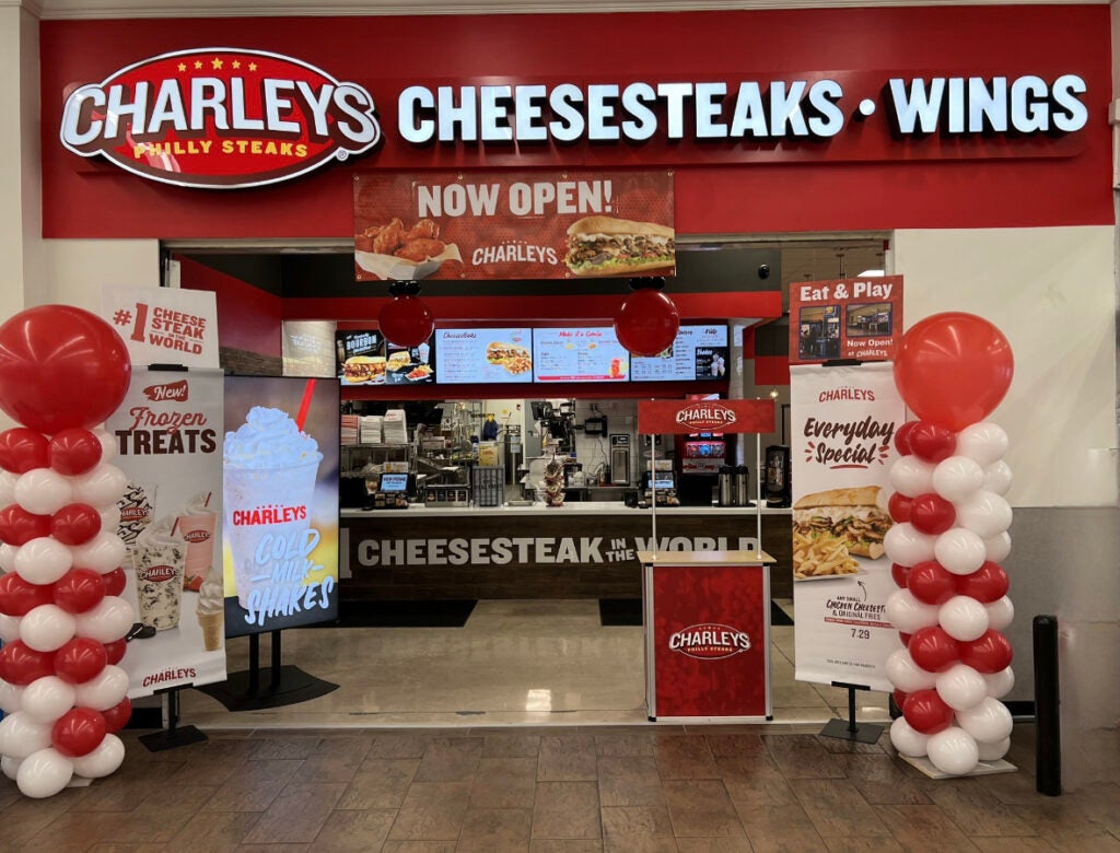 The front entrance at Charleys Cheesesteaks and Wings at Nacogdoches Rd. during the grand opening in 2023.