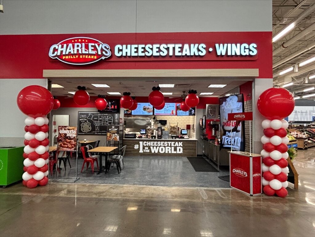 The entrance of Charleys Cheesesteaks and Wings at S. Interstate 35 in Round Rock, TX during the grand opening in 2023.