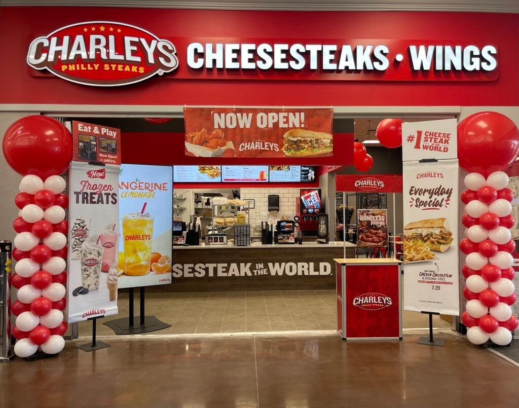 The front entrance of Charleys Cheesesteaks and Wings at Colfax Ave. during the grand opening in 2023.