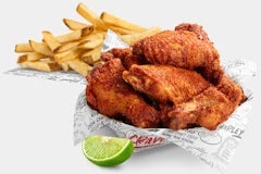 CHILI LIME RUB WINGS AND FRIES