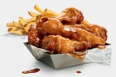 SWEET & SPICY MAPLE WINGS AND FRIES